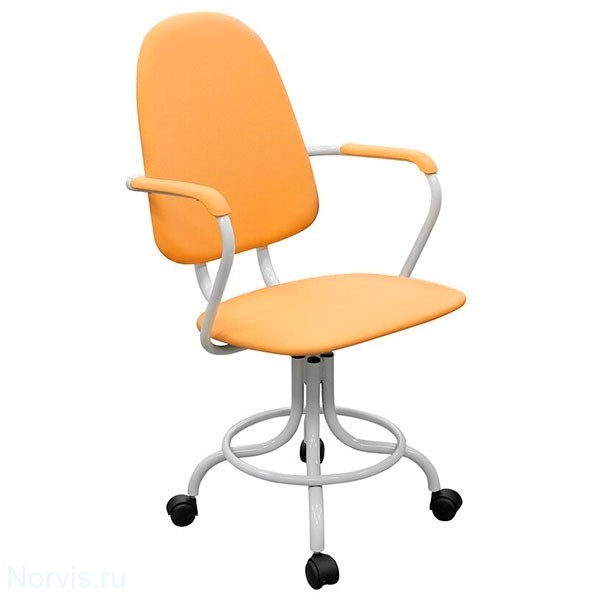 Кресло КР14 на винтовой опоре с подлокотниками (цвет оранжевый)