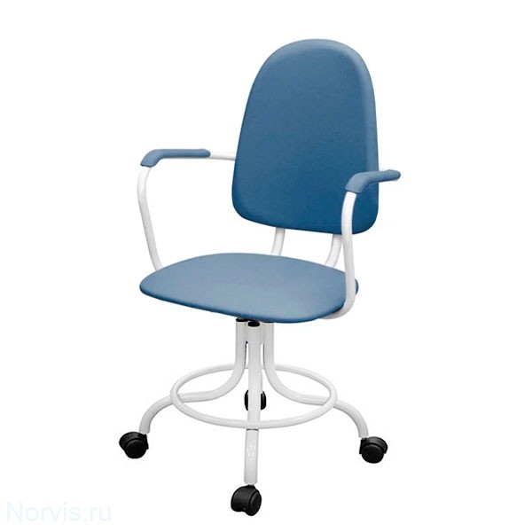 Кресло КР14 на винтовой опоре с подлокотниками (цвет синий)