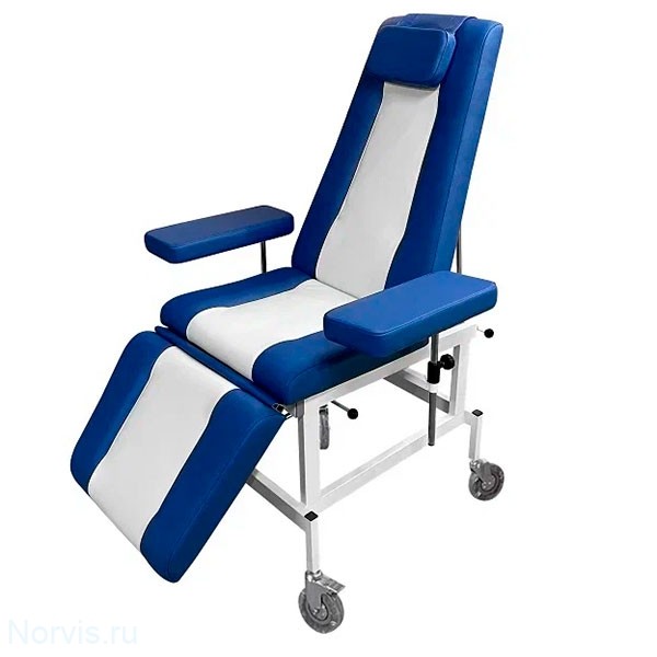 Кресло-кушетка на колесах К03 (цвет синий / вставки белые)