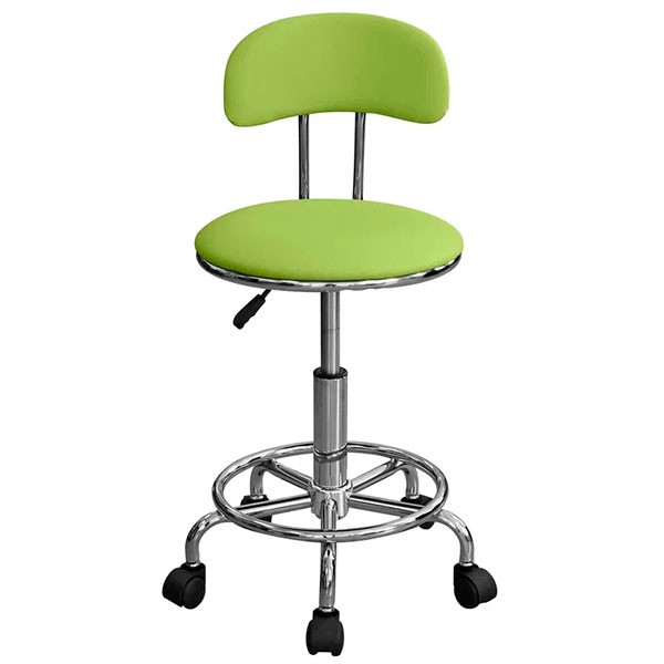 Кресло КР04 на колесах с кольцом-опорой для ног (цвет светло-зеленый)