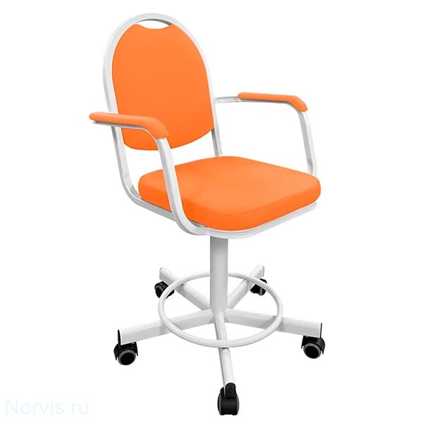 Кресло на винтовой опоре с подлокотниками КР15/П (обивка цвет оранжевый)