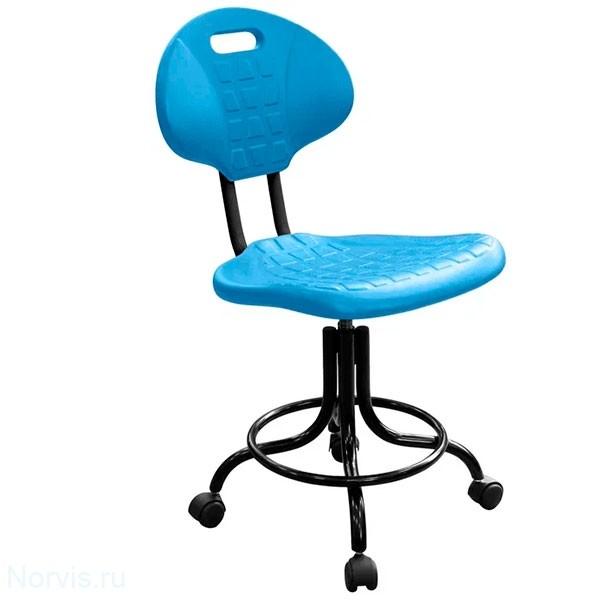 Кресло КР10-1 на винтовой опоре (полиуретан цвет голубой)