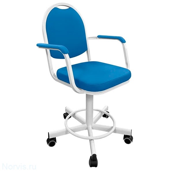 Кресло на винтовой опоре с подлокотниками КР15/П (цвет синий)