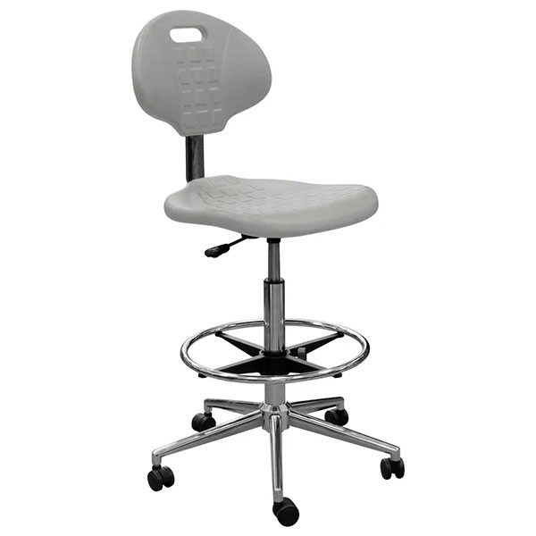 Кресло КР12-В высокое (полиуретан, газлифт, опора) серый