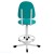 Кресло КР02 на винтовой опоре с регулируемой опорой для ног (цвет зеленый)